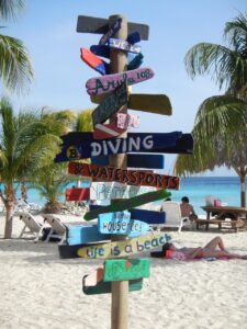 sign, signpost, curacao, nature, beach, island